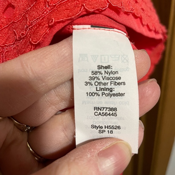 J. Crew Vibrant Red Lace Blouse - Picture 4 of 5